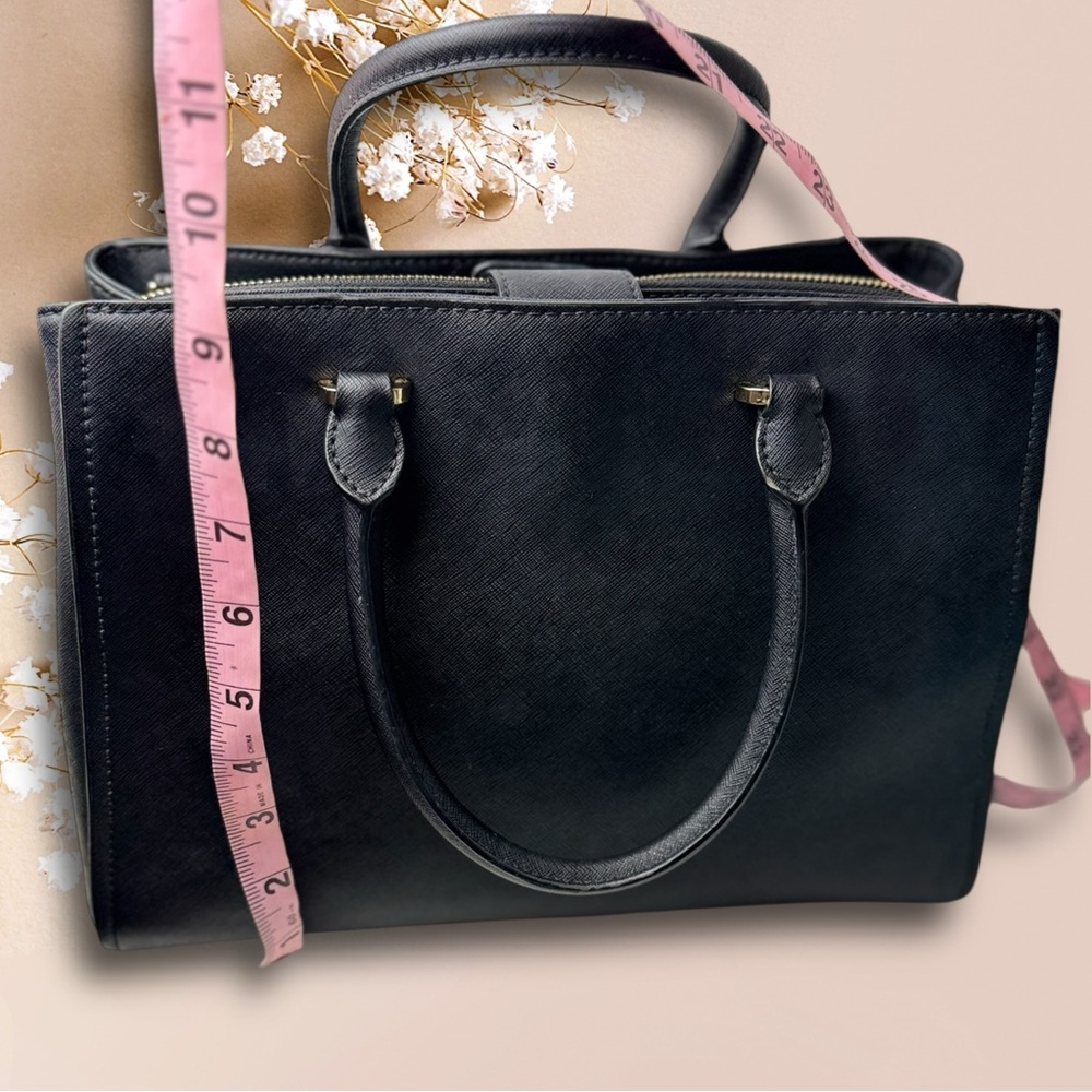 🧡🖤Michael Kors Black Leather Tote Bag🖤🧡 - Picture 6 of 15